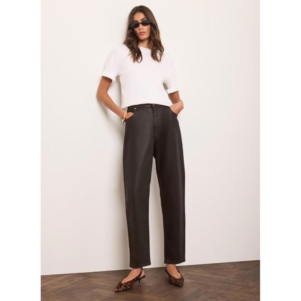 Mint Velvet Coated Tapered Jeans